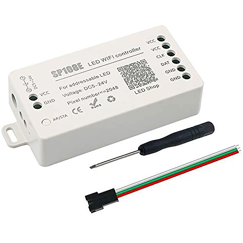 RGBZONE SP108E WiFi LED Controller, Smart APP Control, DC5V/12V/24V WS2812B WS2811 WS2815 WS2801 SK6812-RGBW WS2813 SK9822 etc Almost LED Strip Module Light - Image 1